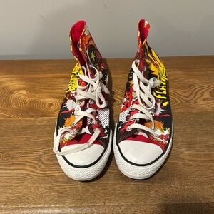 Size 11 men’s Converses The Flash DC high tops.